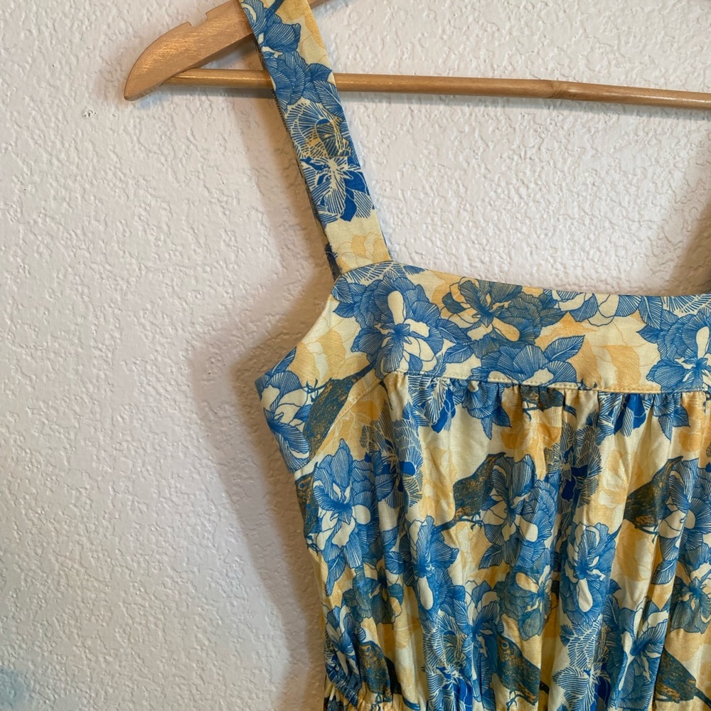 ModCloth NWT Yellow and Blue Bird Print Dress